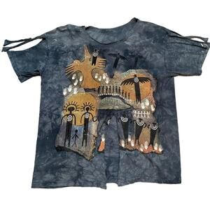 The Mountain Shirt XL Ginny Hogan Kokopelli Native Eagle Artsy Deconstructed